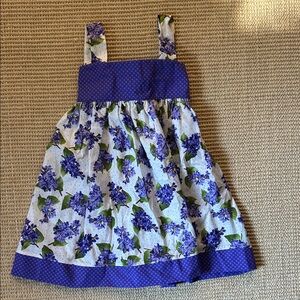 Floral Purple and Green Kids Dress